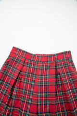 Red Festive Plaid Wide Leg Pull On Pants