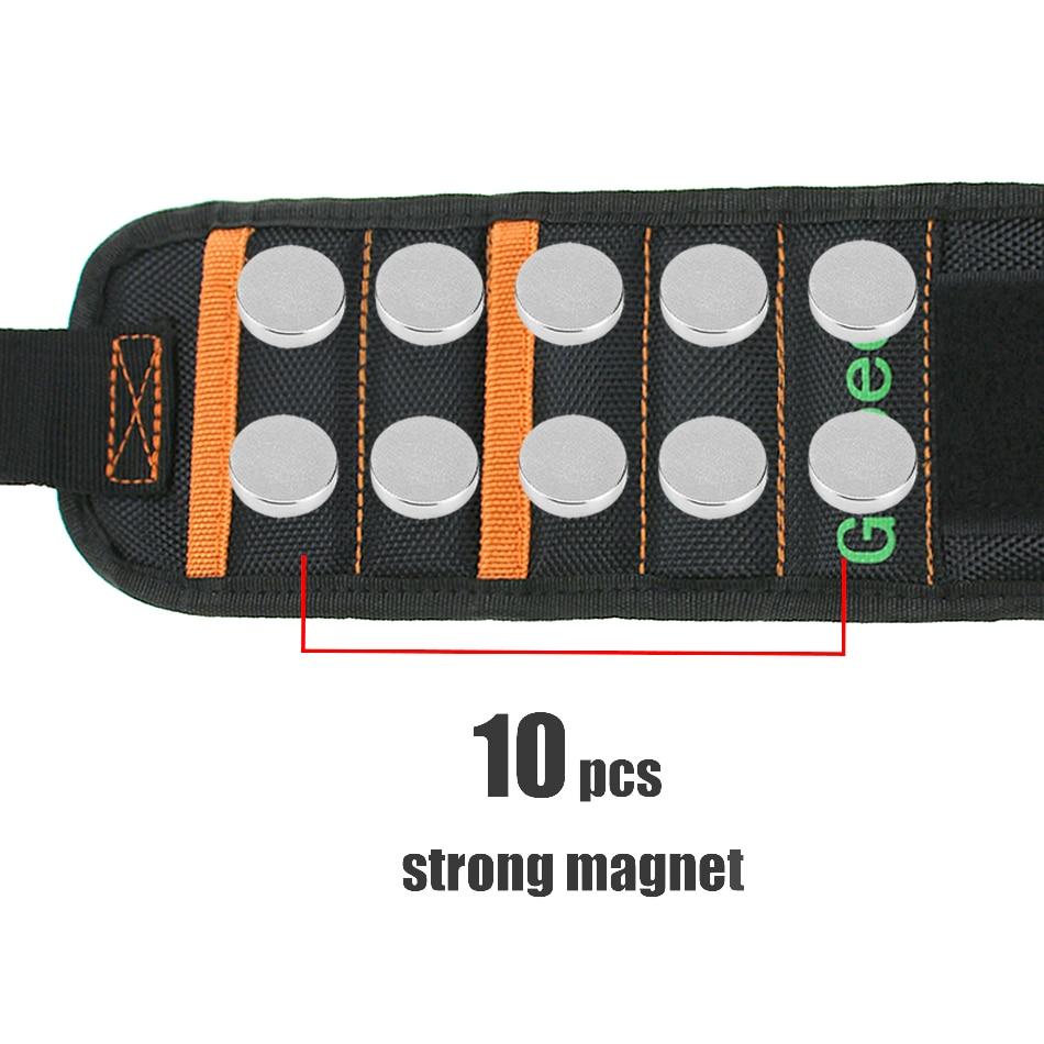 Geoeon 10pcs Strong Magnetic Wristband Bracelet For Holding Screws and Tools