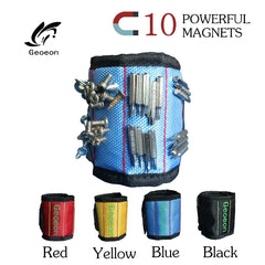 Geoeon 10pcs Strong Magnetic Wristband Bracelet For Holding Screws and Tools